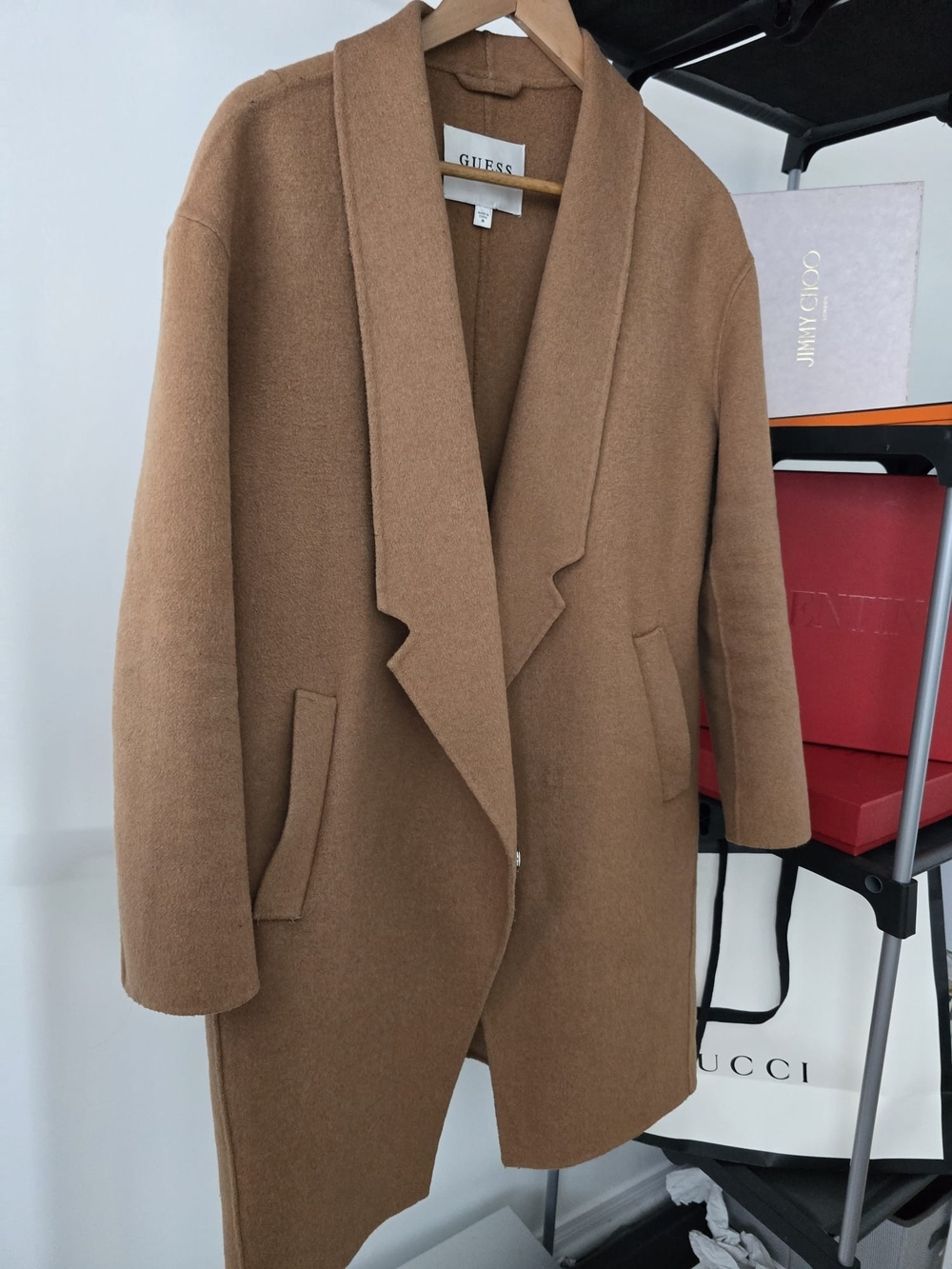 GUESS Camel Open-Front Coat